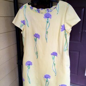 Lilly Pulitzer  White Label RARE - Solid Yellow with purple flowers